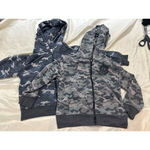 EUC Lot of 2 Mish Boys full zip up hooded sweatshirts Camo size 4